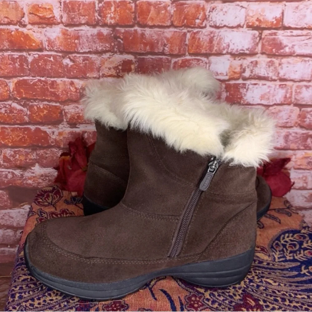 Sorel Chocolate Brown Waterproof Suede Fur Trimmed Northern Lite Ski Boo…